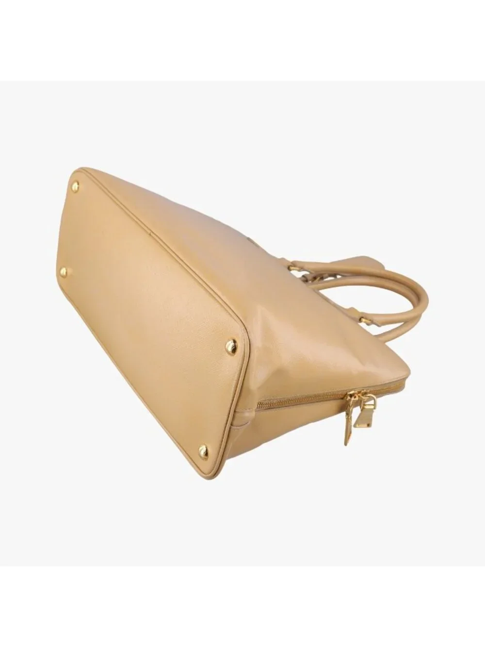 Prada Pyramid Beige Patent 31 Handbag